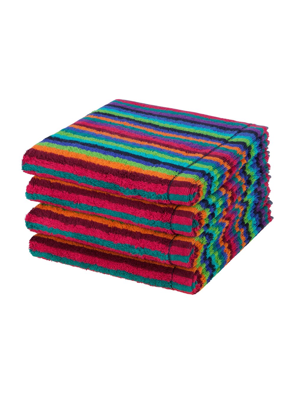 Cawö Handtuchset 4-teilig Damen Baumwolle gestreift