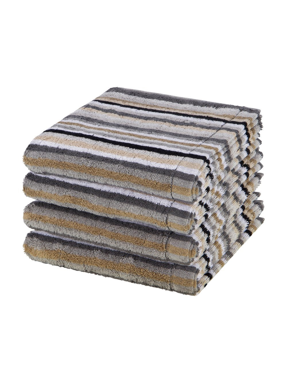 Cawö Handtuchset 4-teilig Damen Baumwolle gestreift