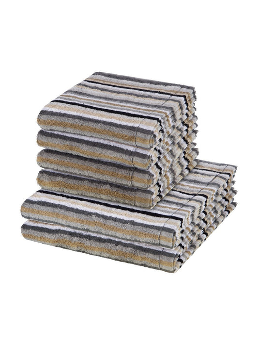 Cawö Handtuchset 6-teilig Damen Baumwolle gestreift