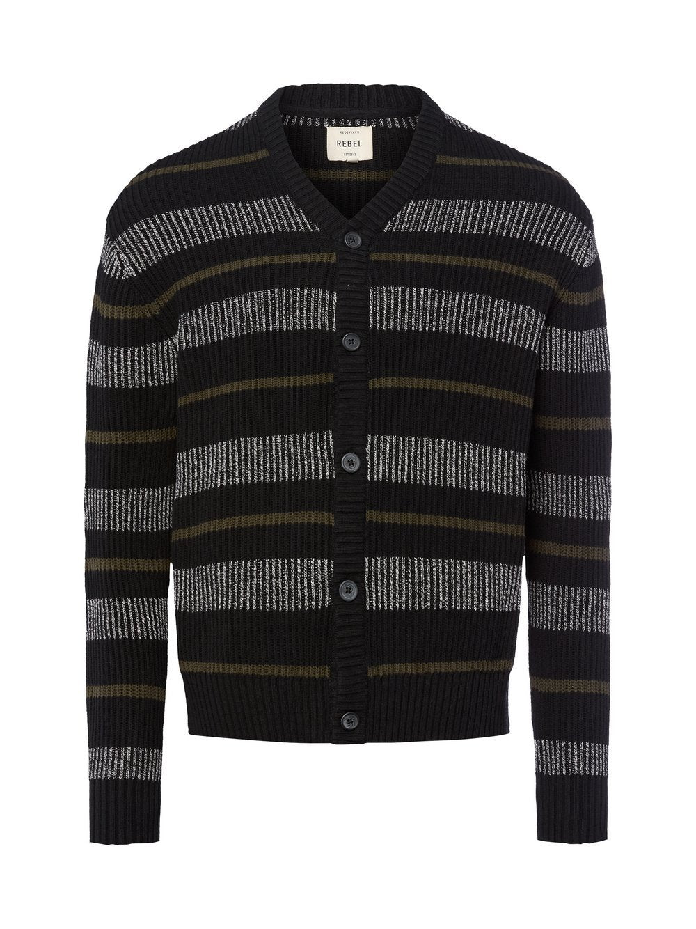 Redefined Rebel Strickjacke Herren Baumwolle gestreift