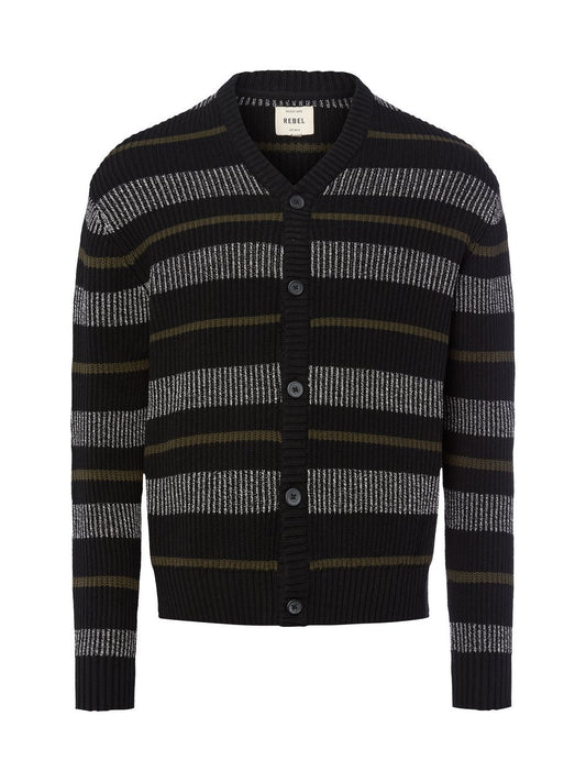 Redefined Rebel Strickjacke Herren Baumwolle gestreift