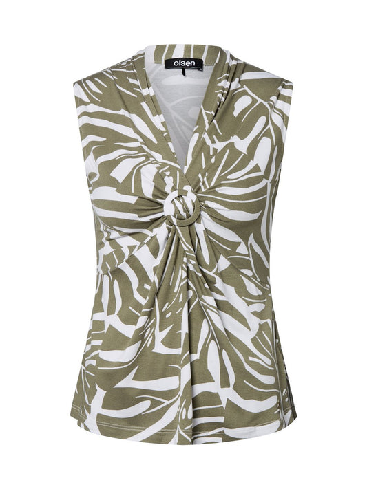 Olsen Jersey-Top Damen Viskose gemustert