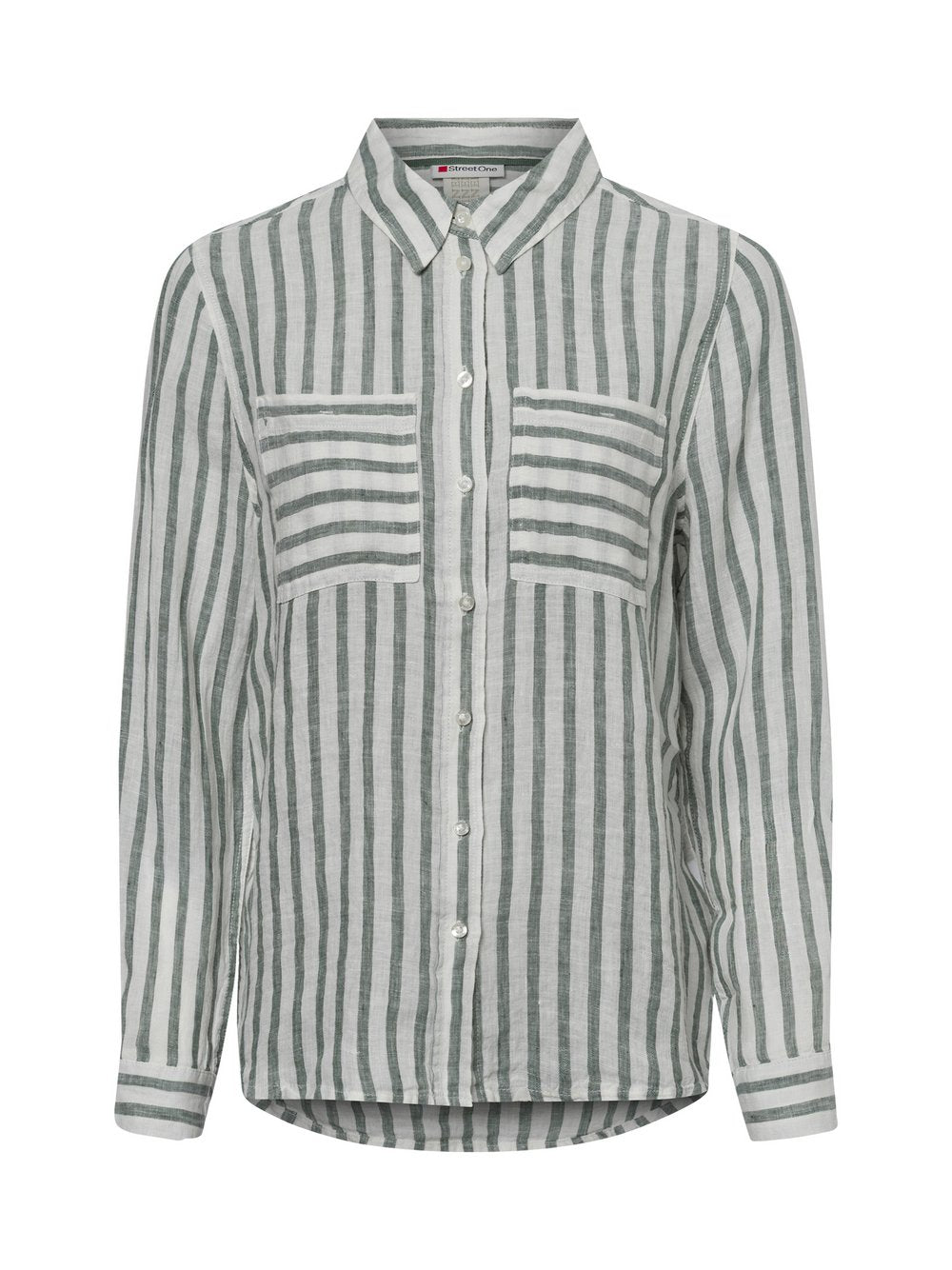 Street One Hemdbluse aus Leinen Damen gestreift