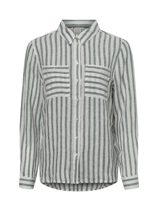 Street One Hemdbluse aus Leinen Damen gestreift