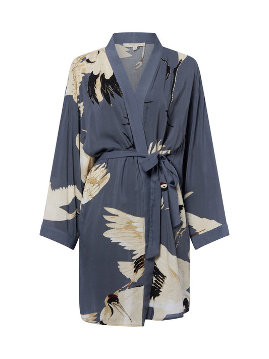 Marie Lund Morgenmantel Damen Viskose gemustert