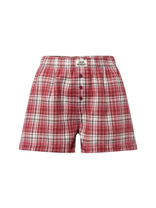 Marie Lund Pyjamashorts Damen kariert