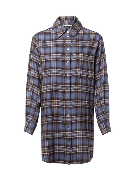 Marie Lund Nachthemd Damen Viskose kariert