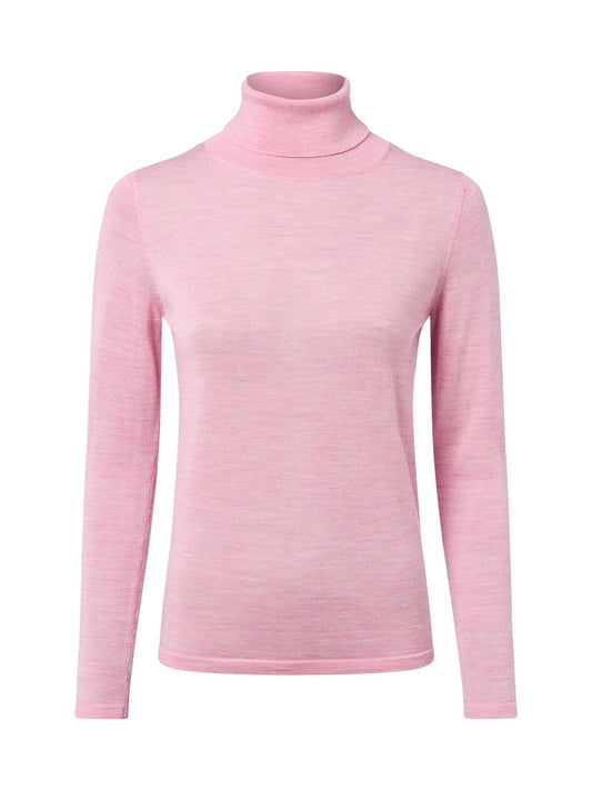 brookshire Rollkragenpullover aus Merinowolle Damen Feinstrick meliert