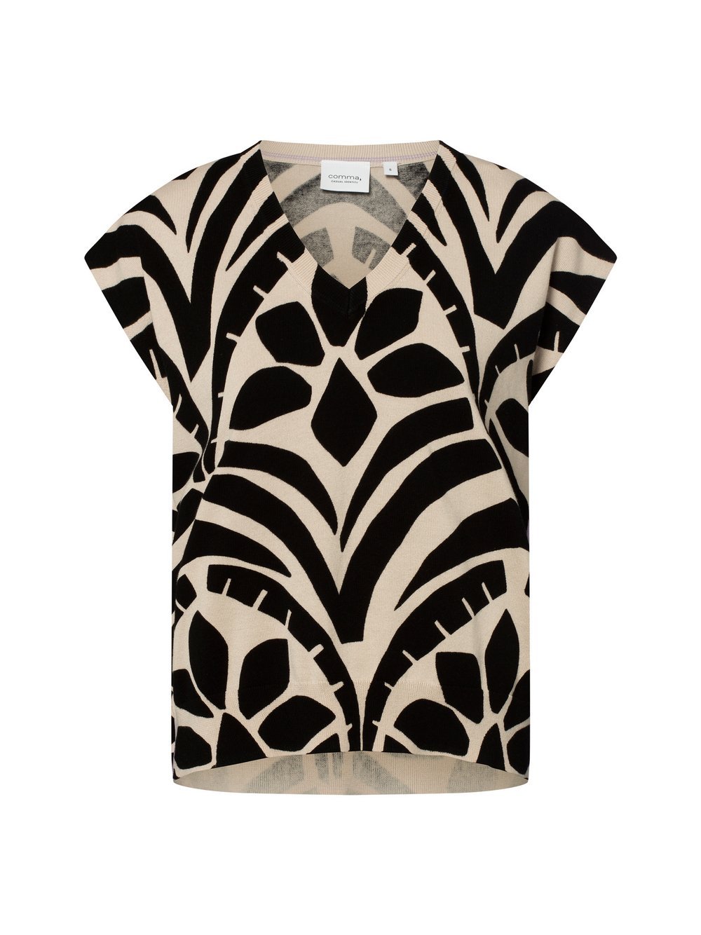 comma casual identity Strickshirt Damen Baumwolle gemustert