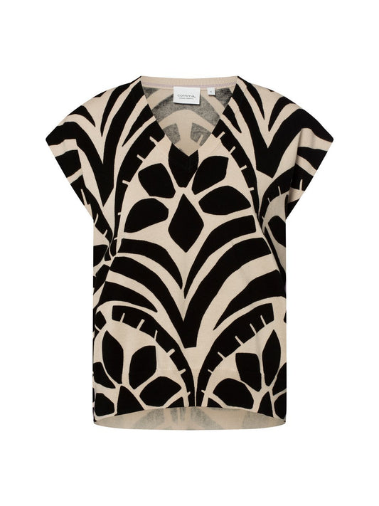 comma casual identity Strickshirt Damen Baumwolle gemustert