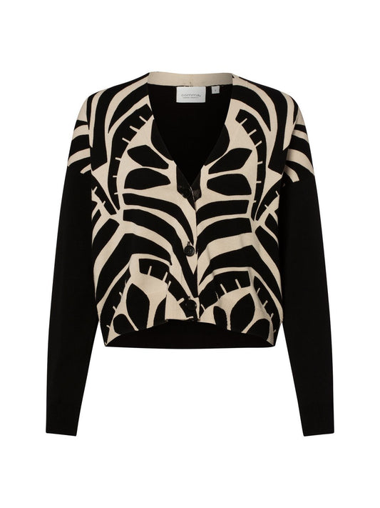 comma casual identity Strickjacke Damen Baumwolle gemustert
