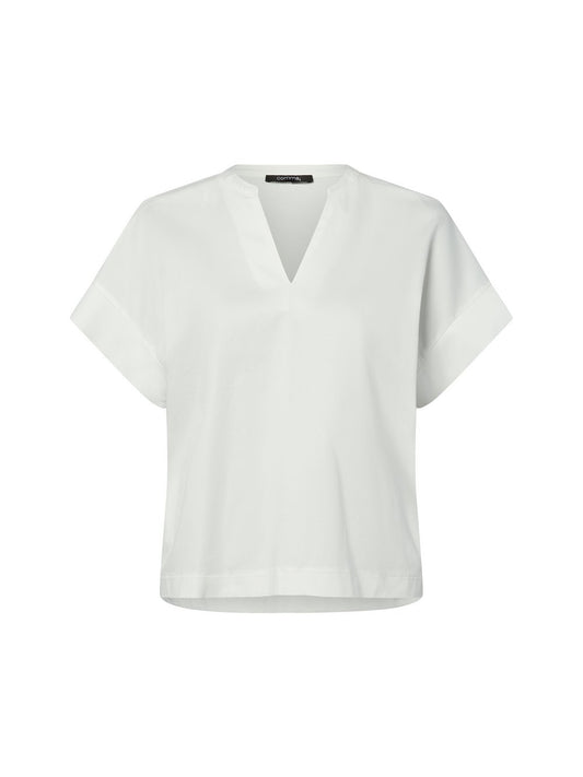 comma Kurzarm-Blusenshirt Damen Baumwolle