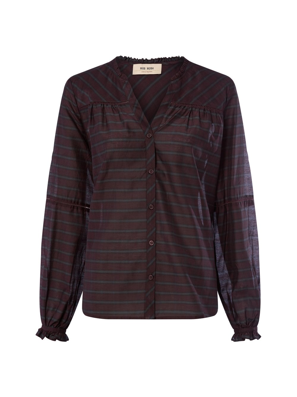 MOS MOSH Bluse mit Seiden-Anteil Damen Baumwolle gestreift