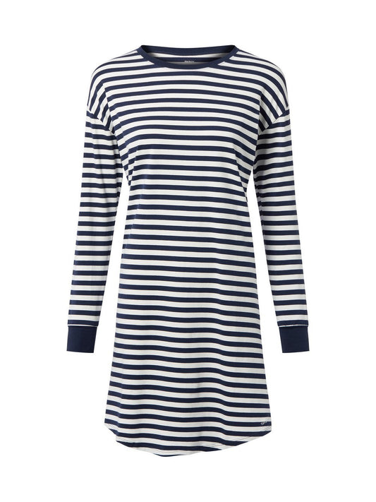 SKINY Pyjama-Shirt Damen Baumwolle gestreift