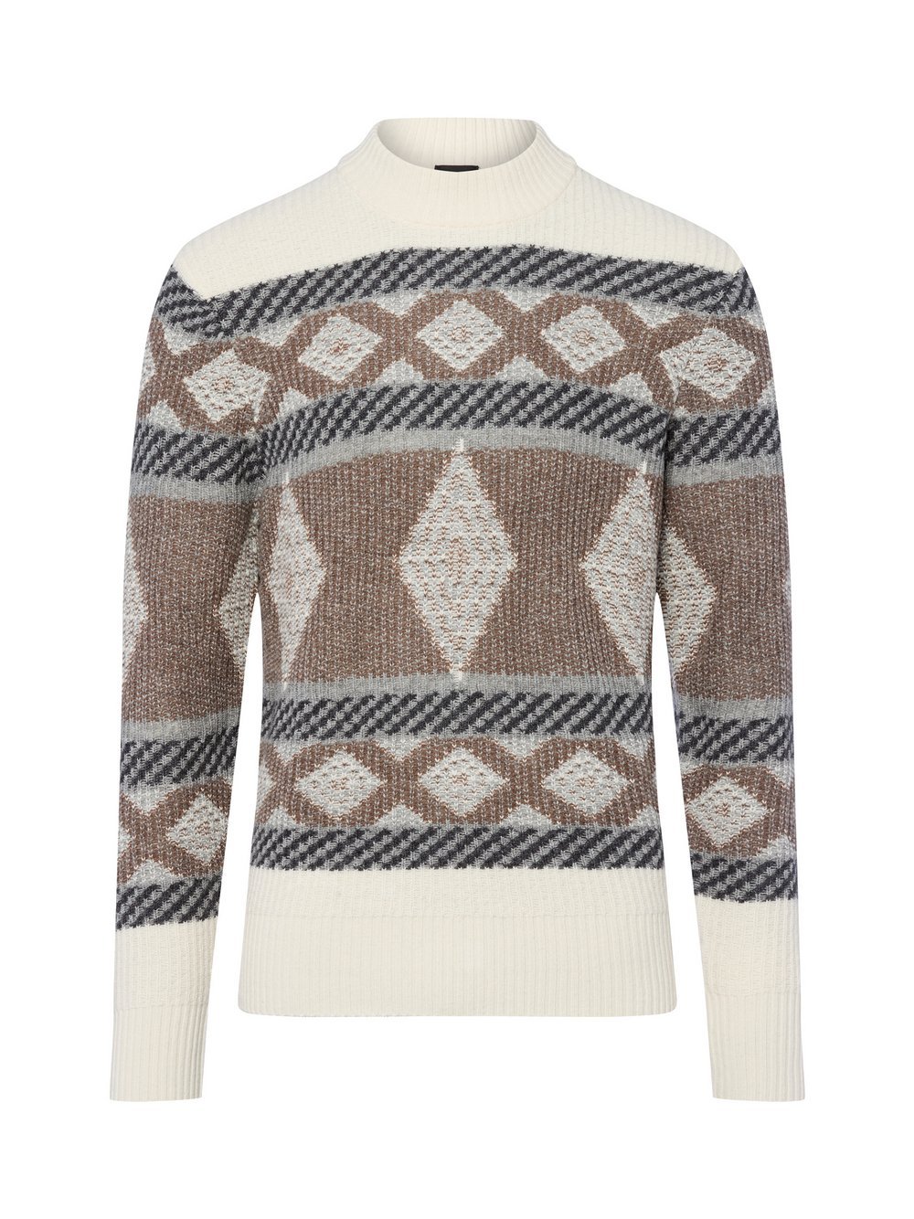 Bugatti Strickpullover Herren Wolle gemustert