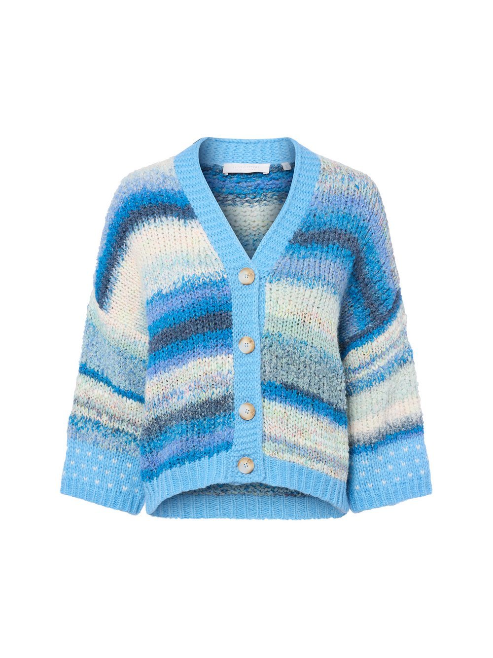 Rich & Royal Strickjacke mit Alpaka-Anteil Damen Grobstrick gestreift