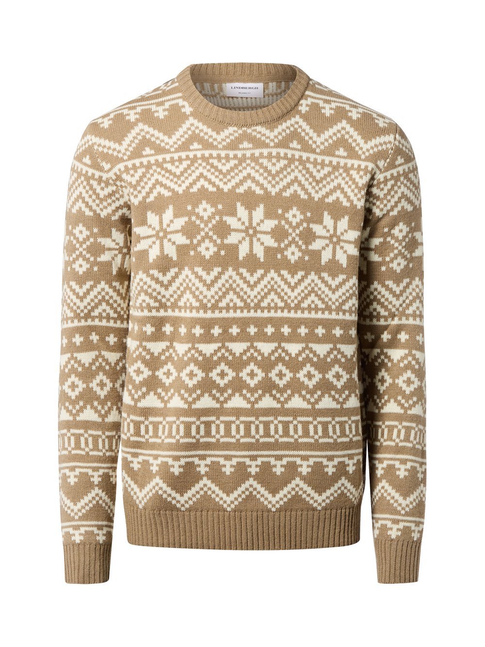 Lindbergh Strickpullover mit Lammwolle Herren gemustert