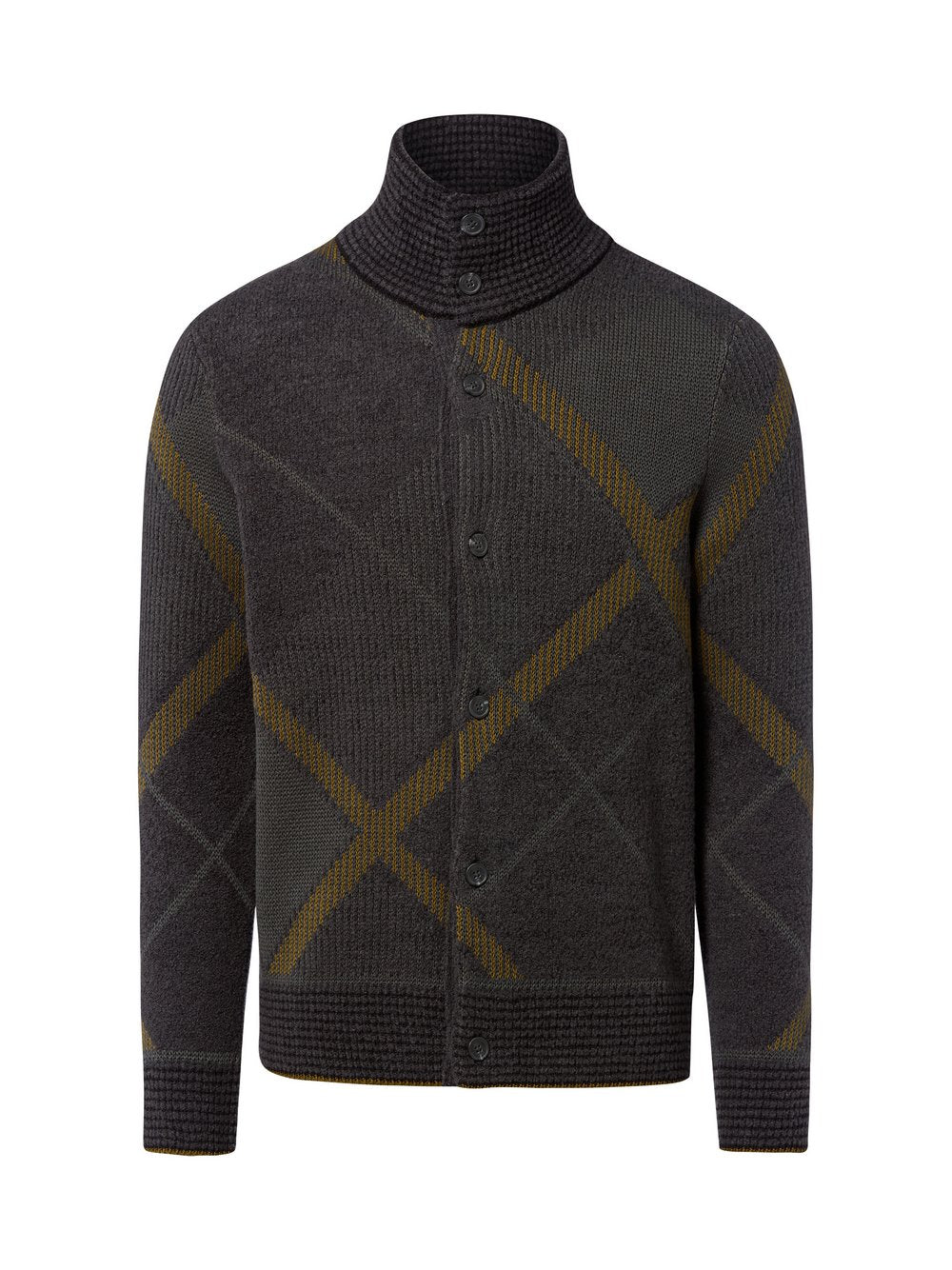 Marc O'Polo Strickjacke mit Wollanteil Herren Baumwolle gemustert