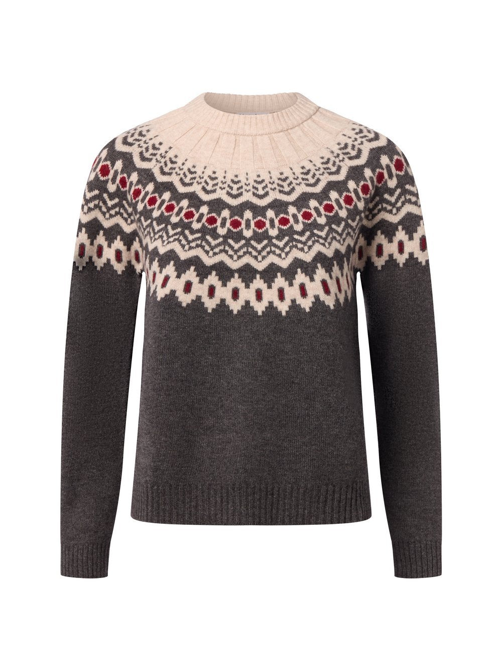 Marie Lund Strickpullover mit Merino-Anteil Damen gemustert