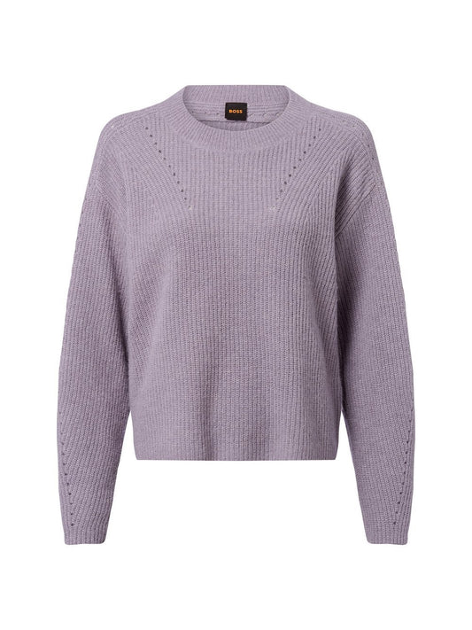 BOSS Strickpullover mit Alpaka-Anteil Damen Wolle meliert