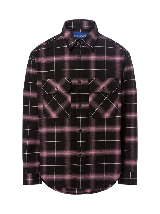 HUGO Hemdjacke Herren Comfort Fit Baumwolle kariert