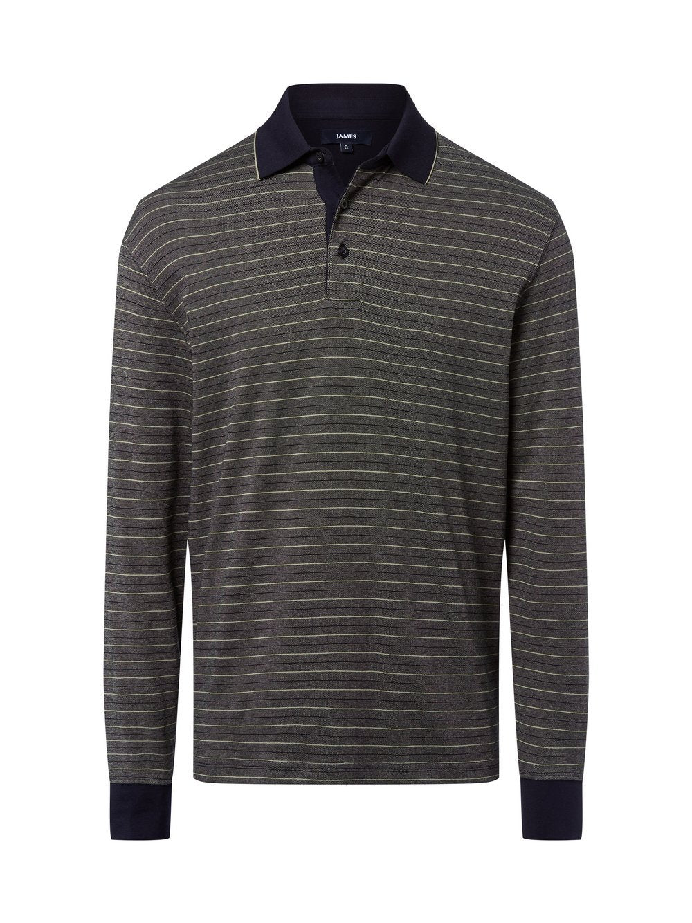 James Langarm-Poloshirt Herren Baumwolle gestreift