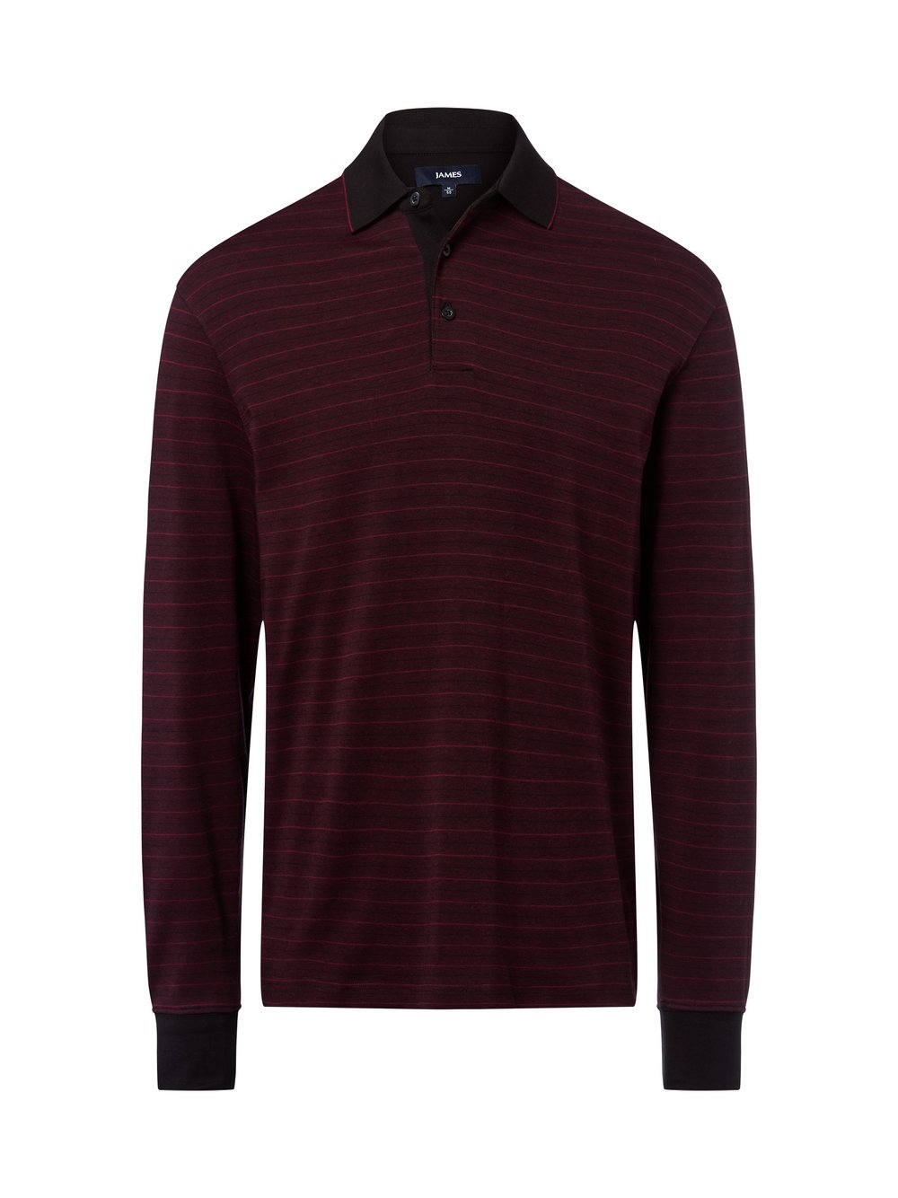 James Langarm-Poloshirt Herren Baumwolle gestreift