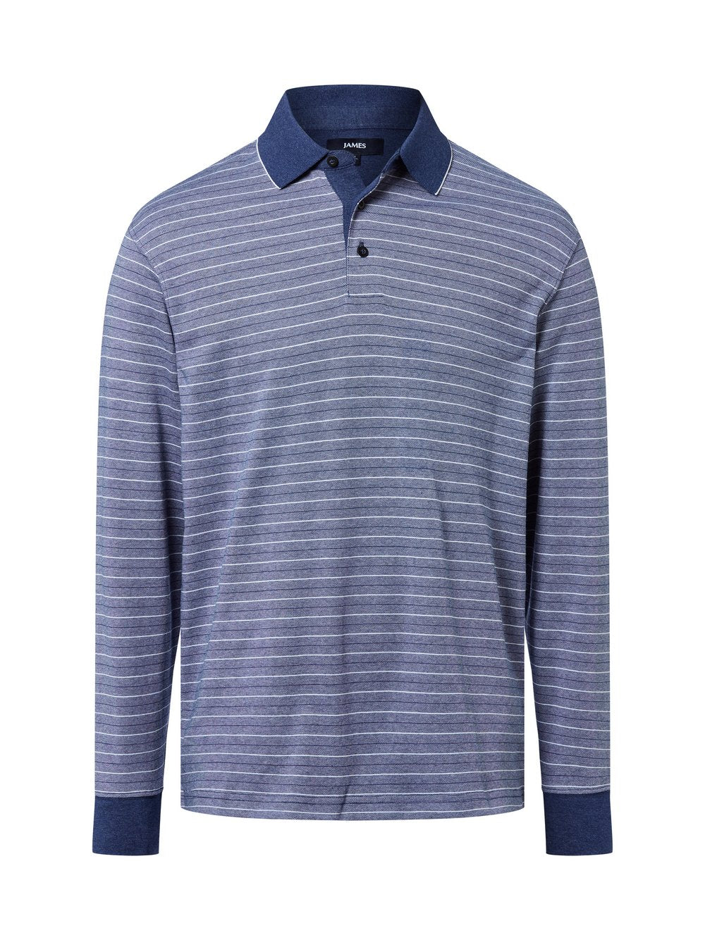James Langarm-Poloshirt Herren Baumwolle gestreift