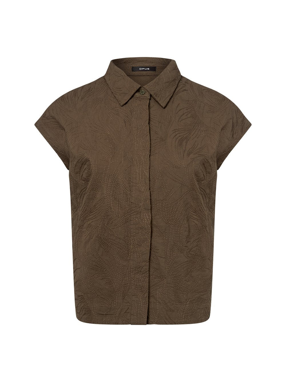 Opus Kurzarmbluse Damen Baumwolle strukturiert