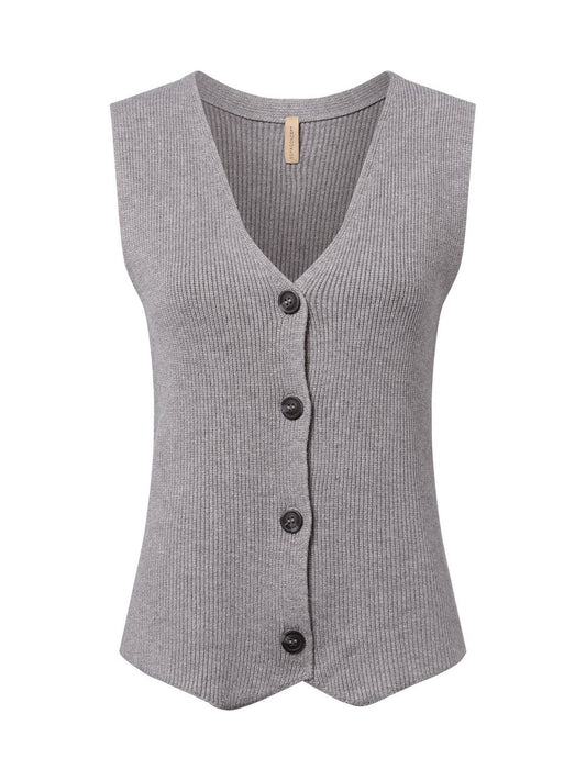 soyaconcept® Strickweste Damen Viskose meliert