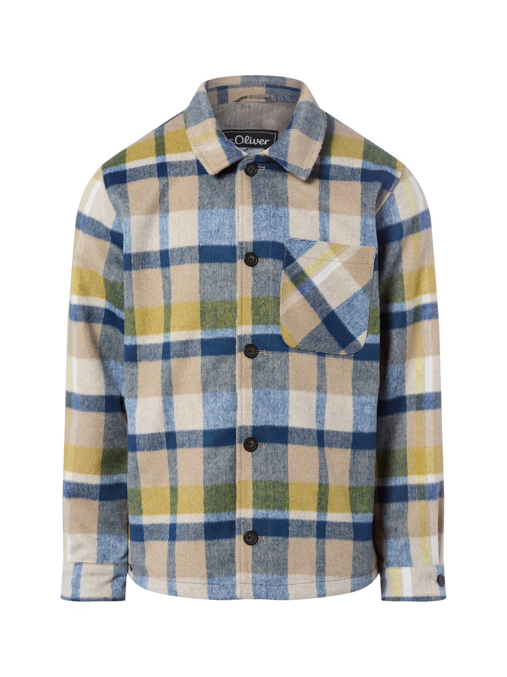s.Oliver Hemdjacke mit Woll-Anteil Herren Comfort Fit kariert