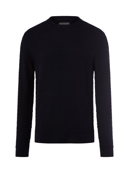 Finshley & Harding Strickpullover mit Schurwoll-Anteil Herren Schurwolle strukturiert