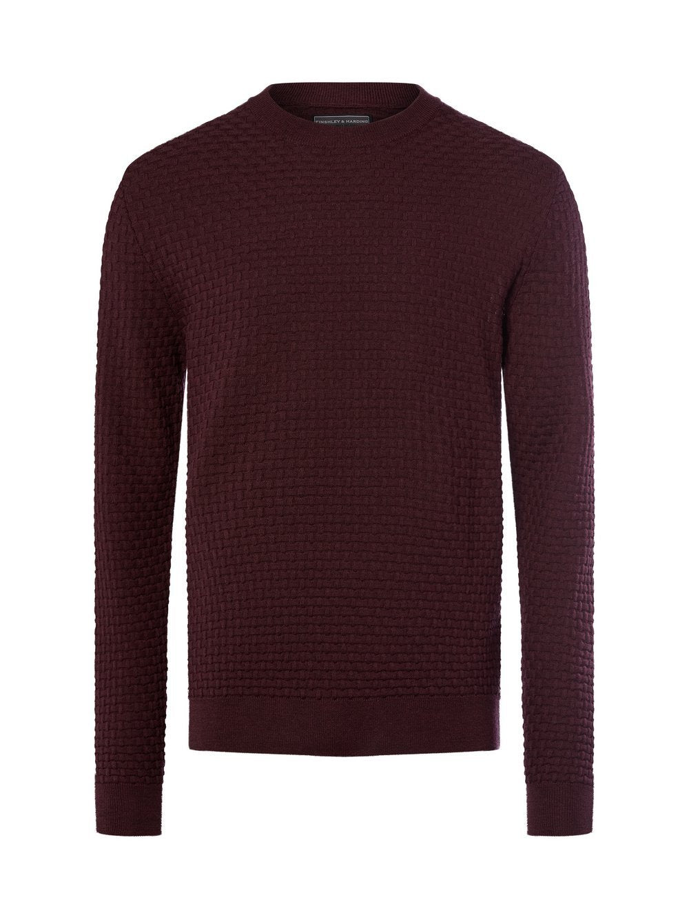 Finshley & Harding Strickpullover mit Schurwoll-Anteil Herren Schurwolle strukturiert