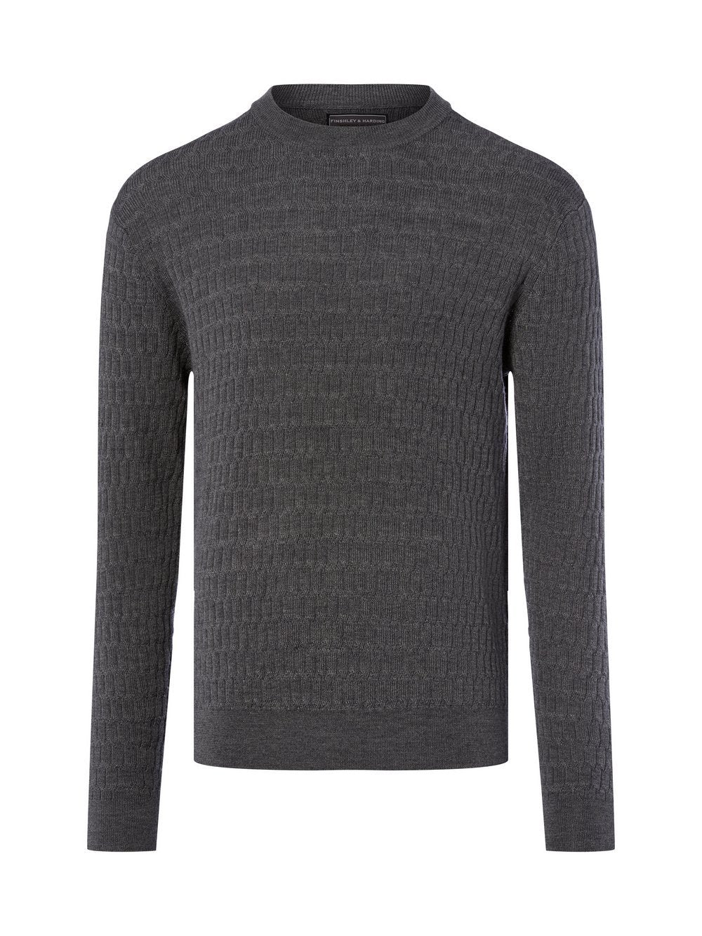 Finshley & Harding Strickpullover Herren Merino strukturiert