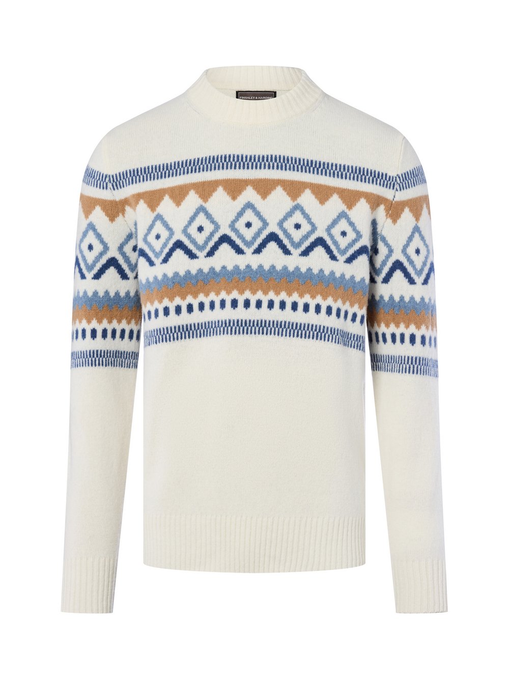 Finshley & Harding Strickpullover mit Wollanteil Herren Wolle gemustert