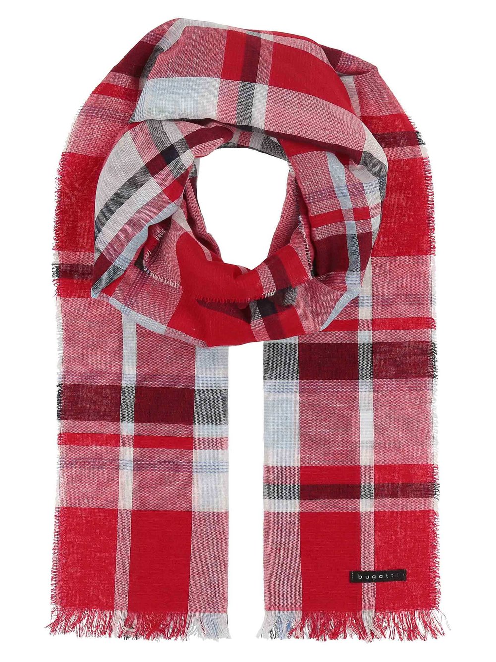 Bugatti Schal Herren Leinen kariert