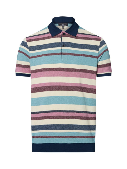 Nils Sundström Poloshirt Herren Baumwolle gestreift