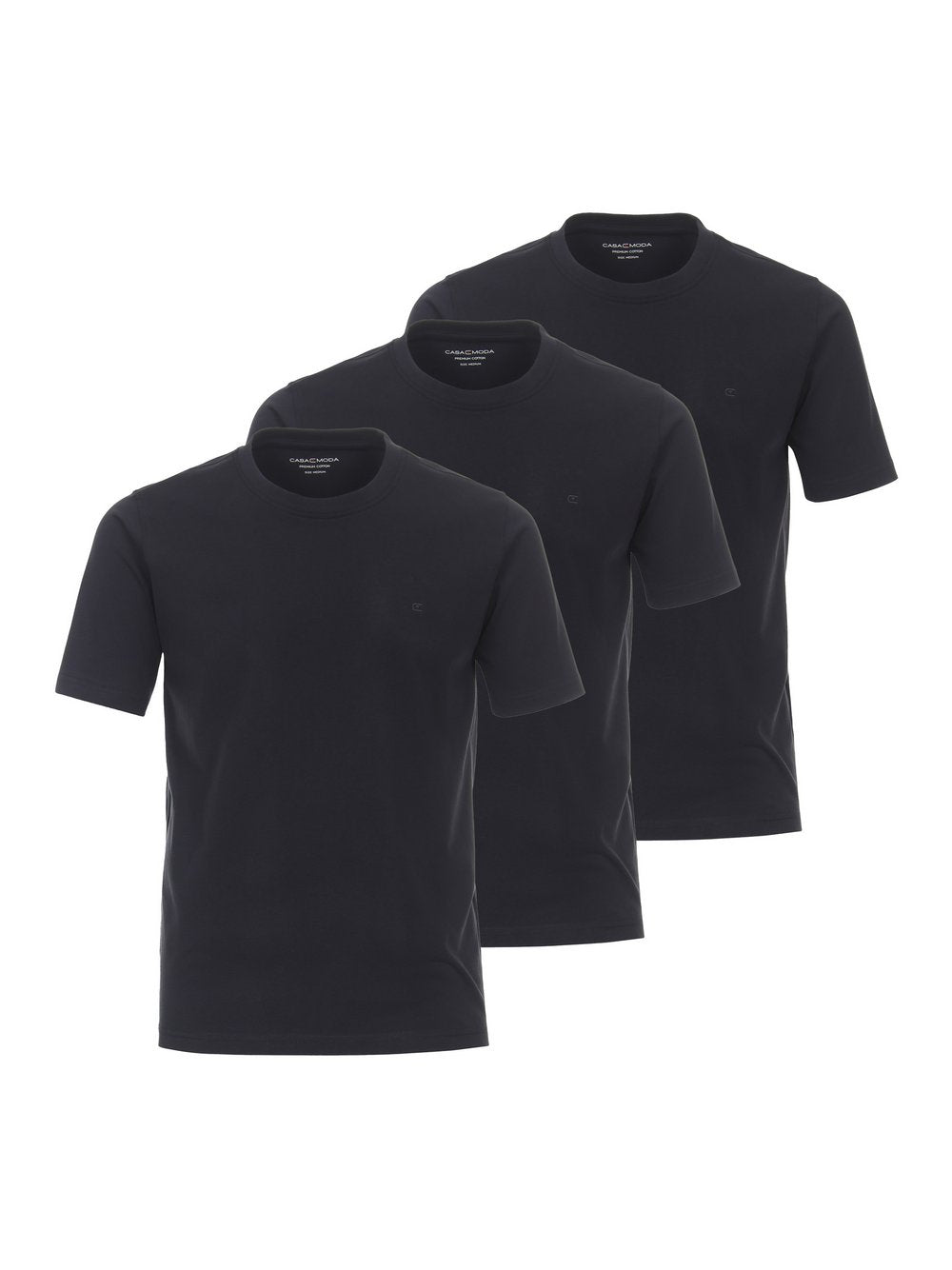 CASAMODA Basic T-Shirt im 3er-Pack Herren Baumwolle