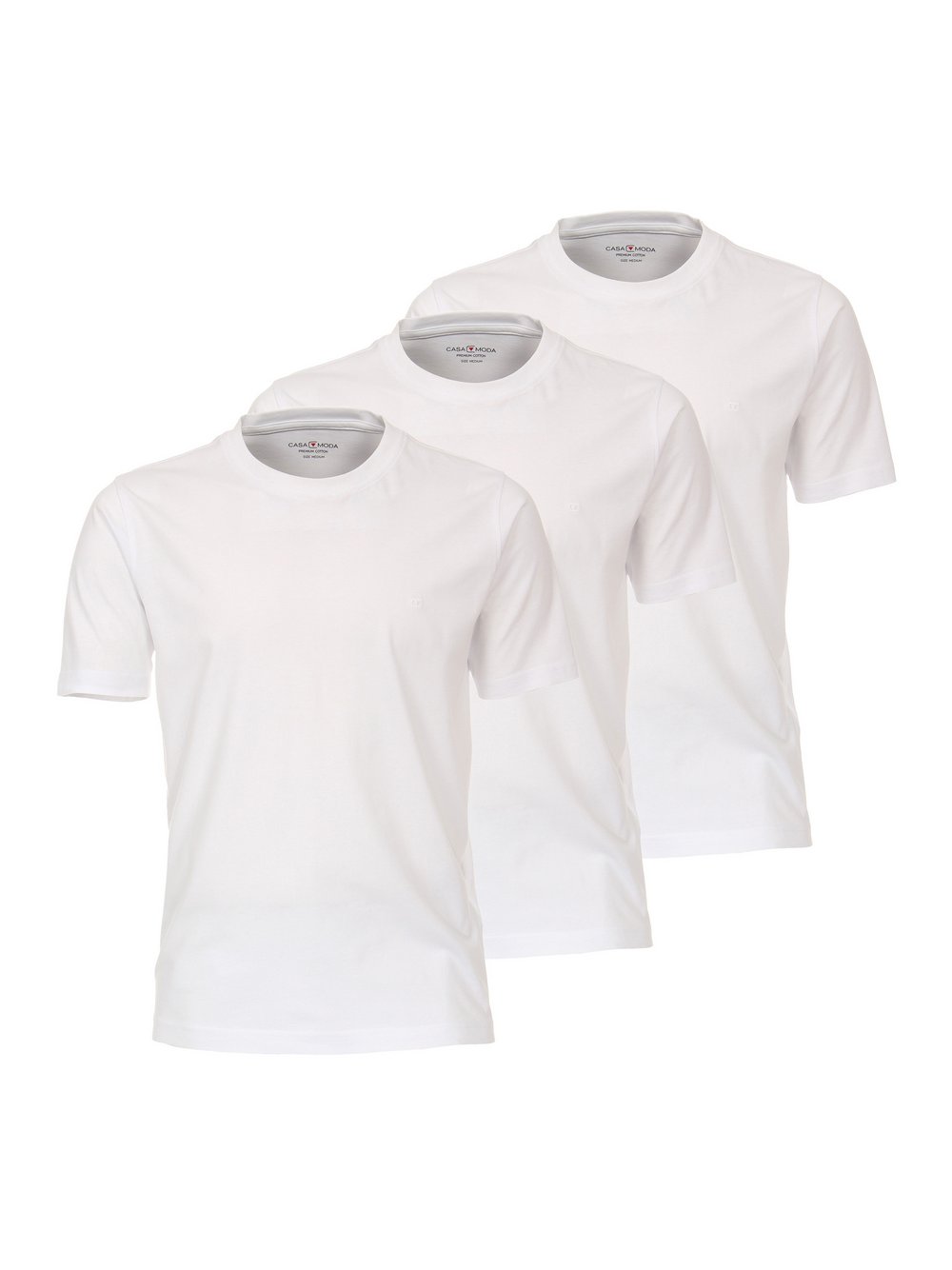 CASAMODA Basic T-Shirt im 3er-Pack Herren Baumwolle