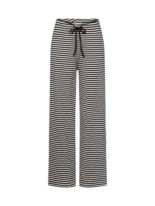 Marie Lund Hose Damen Rippe gestreift