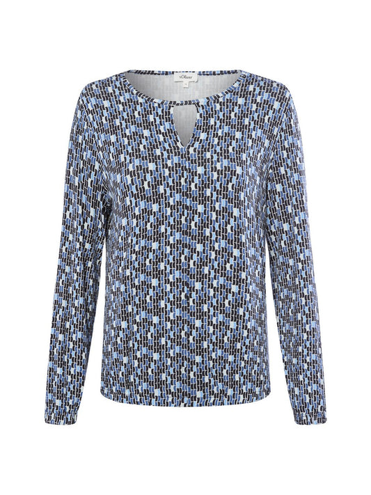 s.Oliver Langarmshirt Damen Viskose gemustert