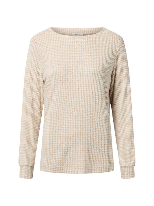 s.Oliver Strickshirt Damen Feinstrick strukturiert
