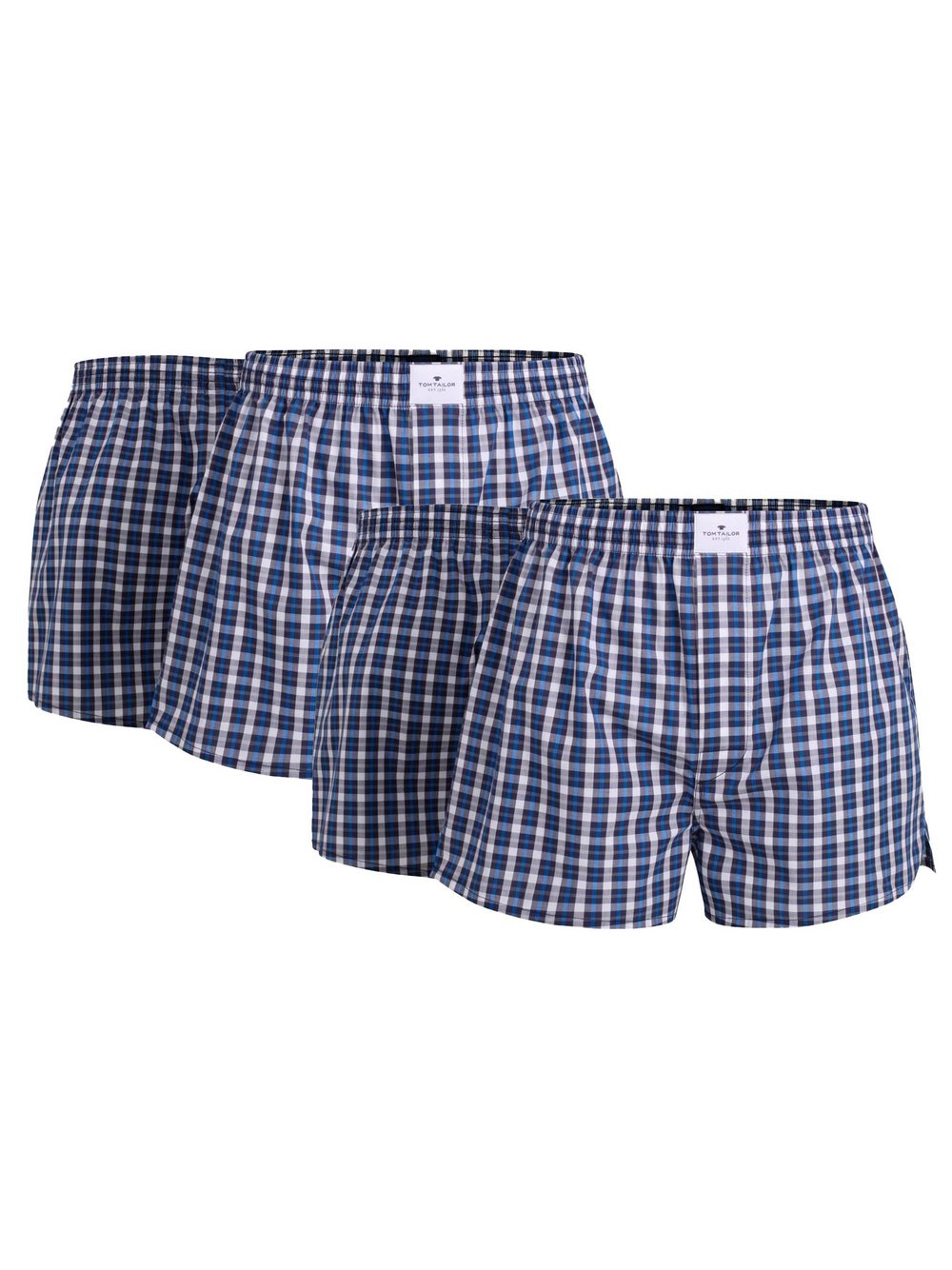 Tom Tailor Web-Boxershorts 4er Pack Herren Baumwolle kariert