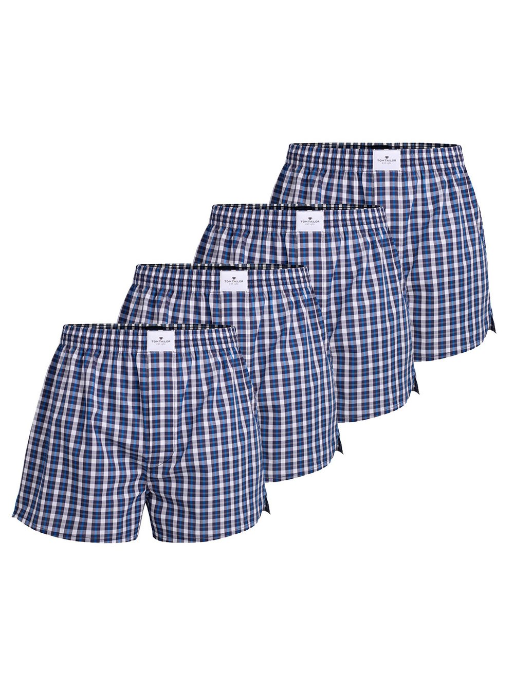 Tom Tailor Web-Boxershorts 4er Pack Herren Baumwolle kariert
