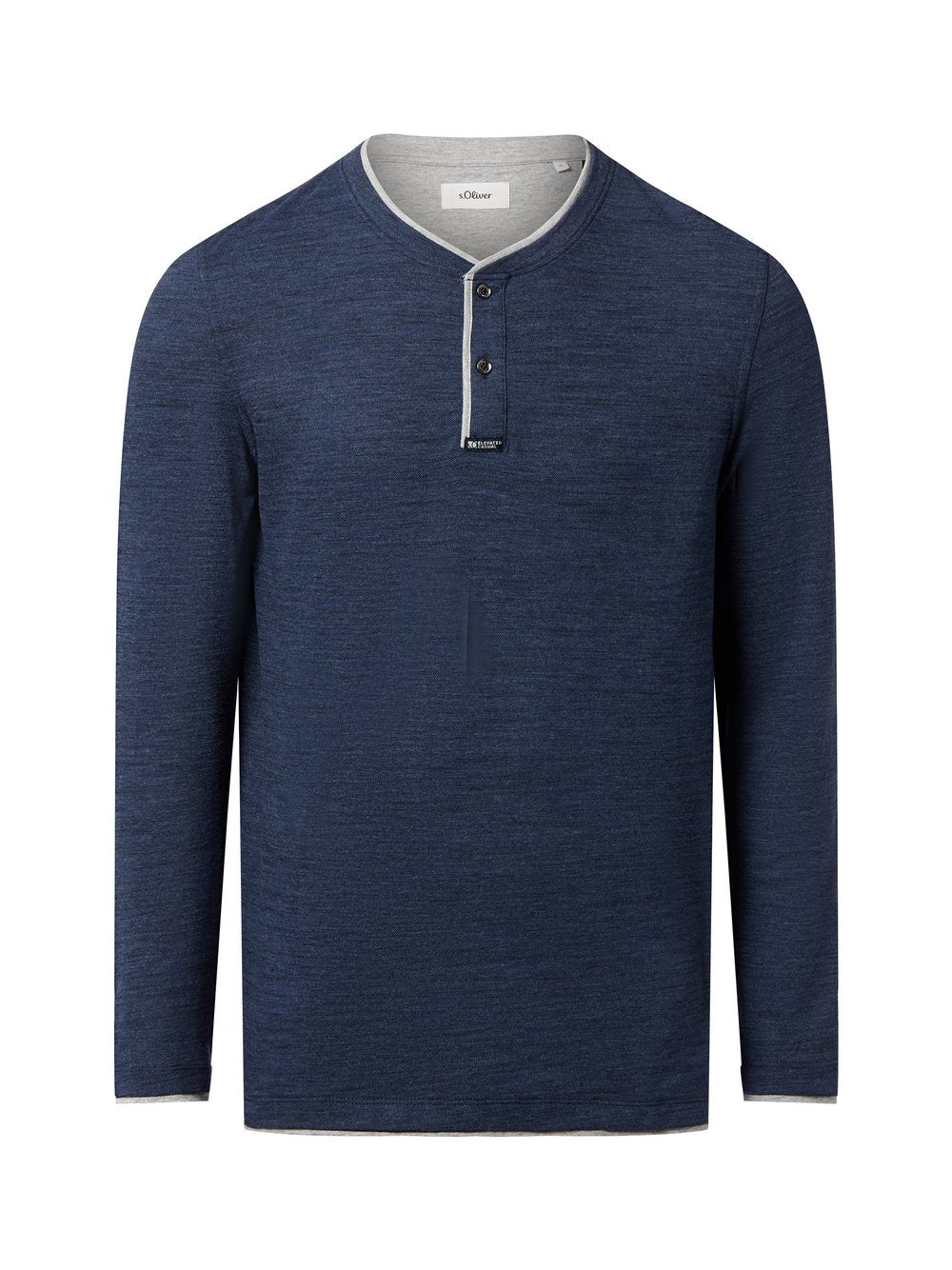 s.Oliver Langarmshirt Herren Baumwolle meliert