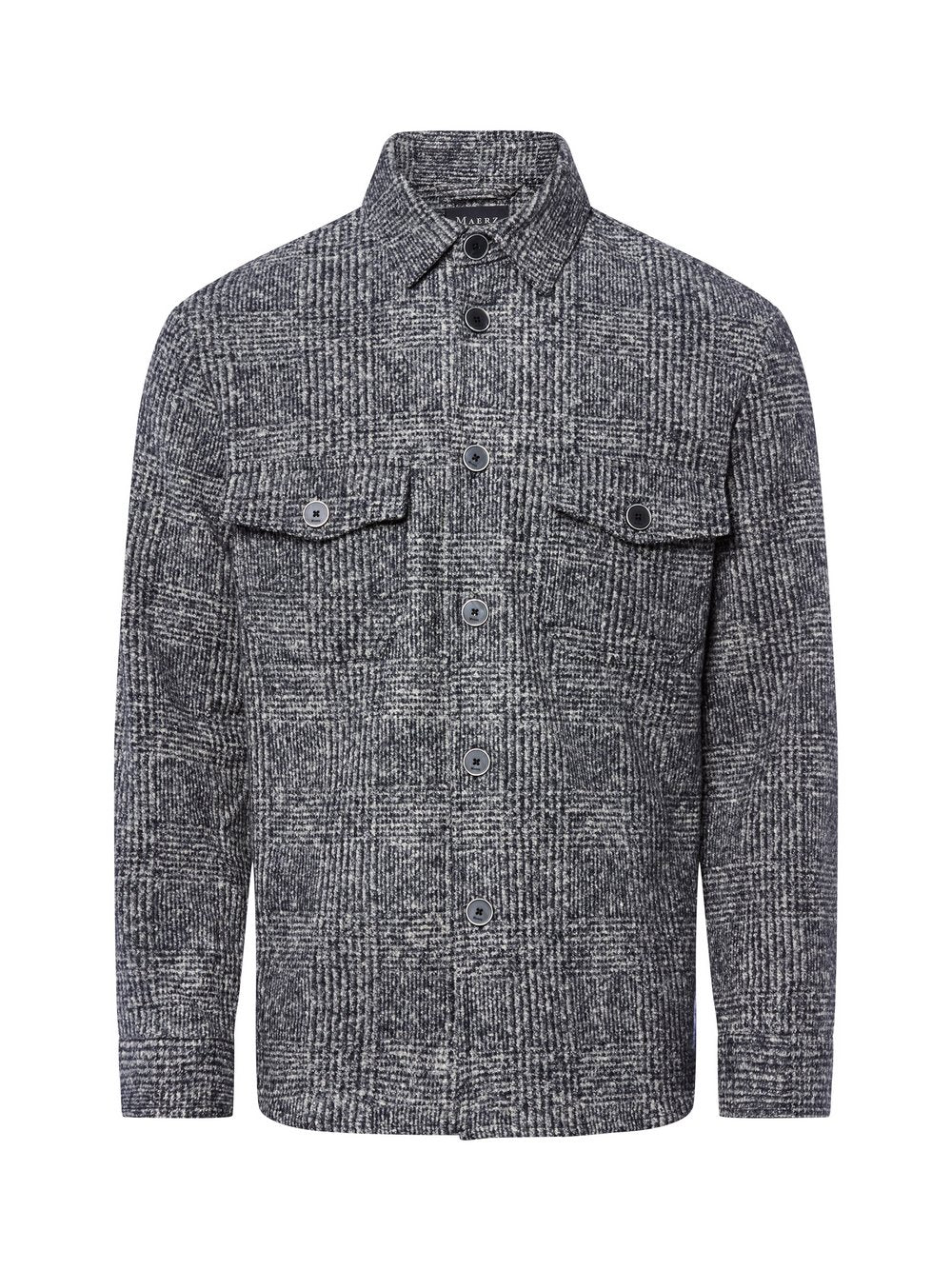 MAERZ Hemd mit Seiden-Anteil Herren Wolle kariert