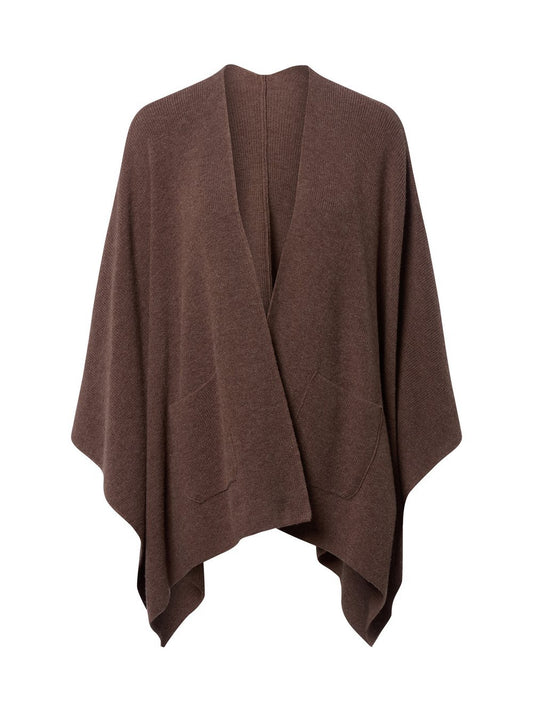 MAERZ Strickponcho Damen Schurwolle meliert