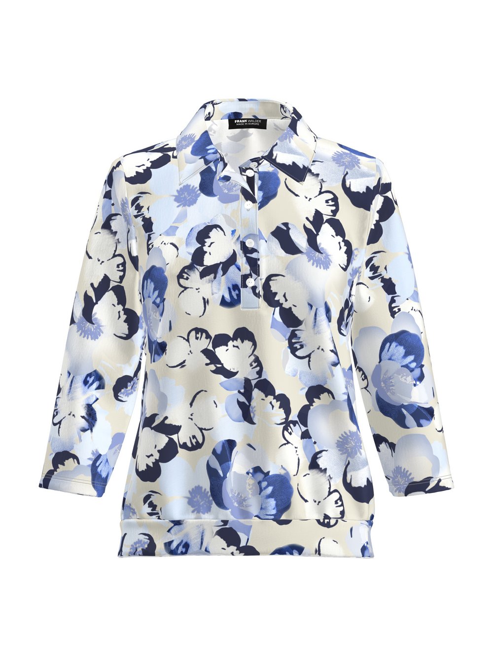 Frank Walder Poloshirt Damen Viskose gemustert