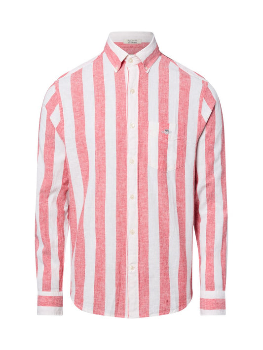 Gant Hemd mit Leinen-Anteil Herren Regular Fit Baumwolle gestreift