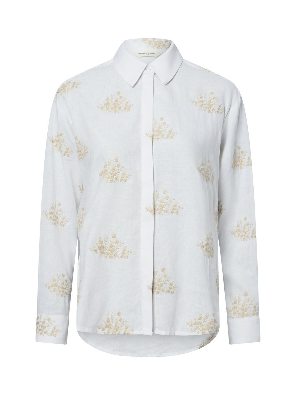 Msch Copenhagen Hemdbluse mit Leinenanteil Damen gemustert